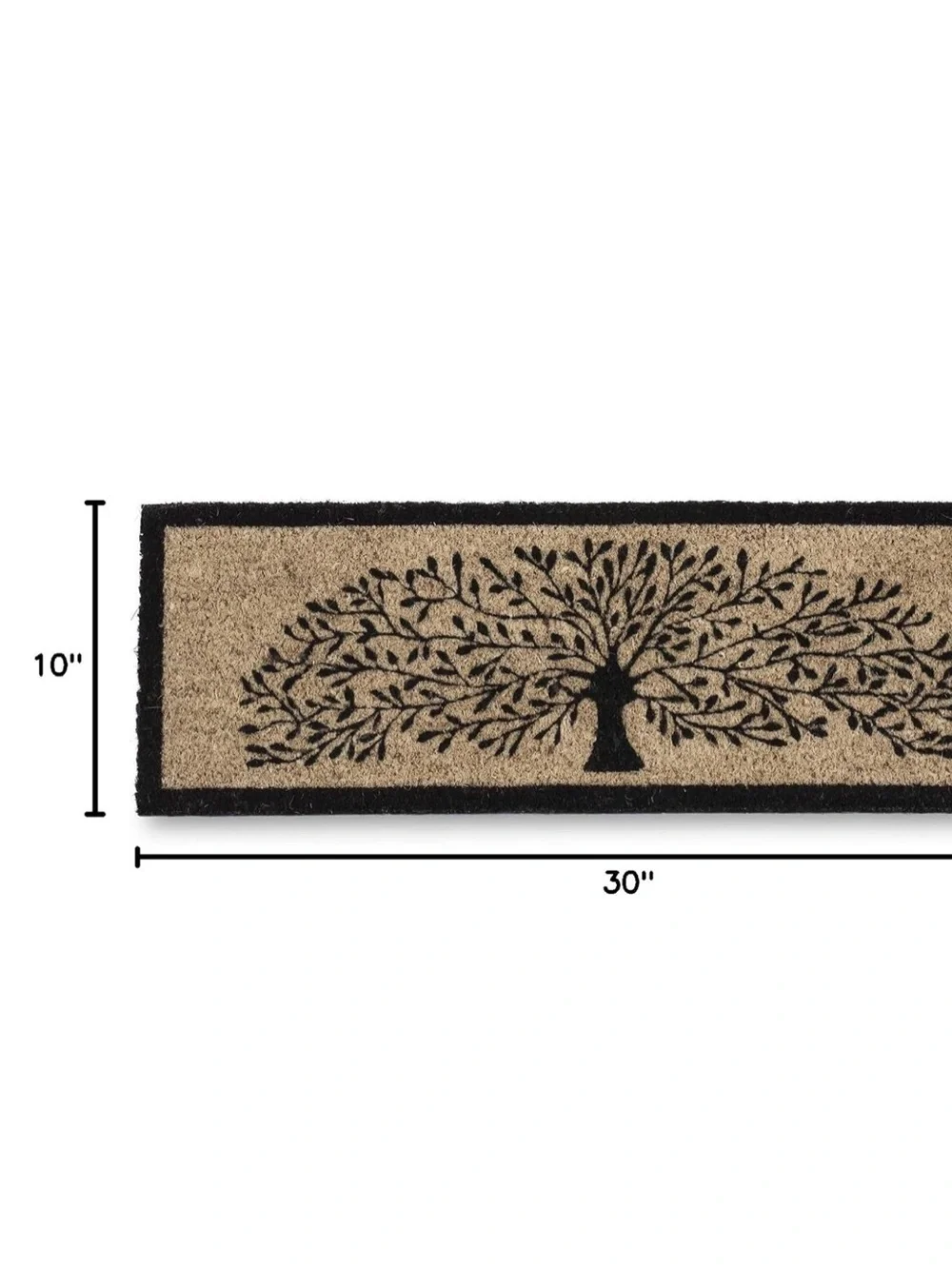 Abbott Home Collection natural Coir Tree of Life Balcony Mat w/Border 10x30 NWT